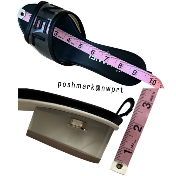 CHANEL 💯 Logo PVC Slides Sandals Mules Transparent Clear Black 37 7 Box Bag SS19 - Picture 13 of 17